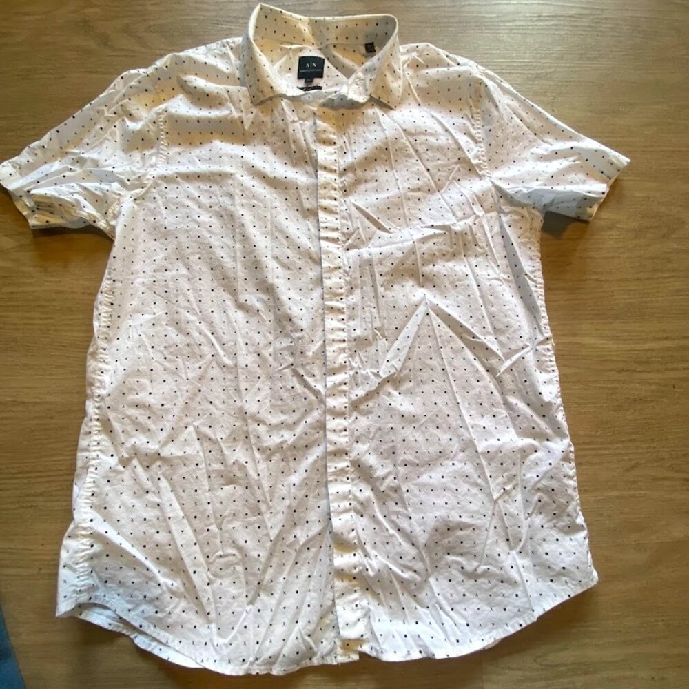 Armani Exchange Slim Fit Hourglass  Short Sleeve Woven Shirt